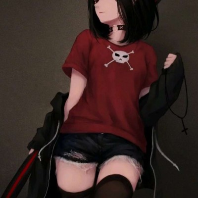 黑暗系二次元女生头像