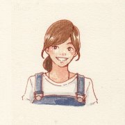 卡通手绘微笑的女生头像图片